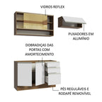 Armário de Cozinha Compacta 200cm Rustic/Branco Glamy Madesa 08