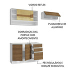 Armário de Cozinha Compacta 200cm Branco/Rustic Glamy Madesa 08