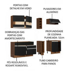 Armário de Cozinha Completa 220cm Rustic/Preto Parma Madesa 02