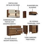 Armário de Cozinha Completa 220cm Rustic/Rustic/Crema Parma Madesa 02