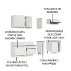 Armário de Cozinha Completa 220cm Branco Parma Madesa 03