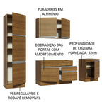 Armário de Cozinha Completa 240cm Rustic Bari Madesa 01