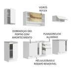 Armário de Cozinha Completa 240cm Branco Glamy Madesa 03