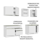 Armário de Cozinha Completa 240cm Branco Glamy Madesa 06