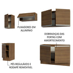 Armário de Cozinha Completa 240cm Rustic Glamy Madesa 10