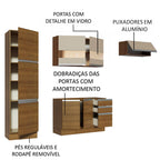 Armário de Cozinha Completa 260cm Rustic/Crema Glamy Madesa 02
