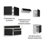 Armário de Cozinha Completa 260cm Branco/Preto Glamy Madesa 04