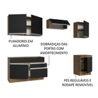 Armário de Cozinha Completa 260cm Rustic/Preto Glamy Madesa 05