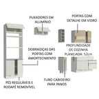 Armário de Cozinha Completa 270cm Branco/Branco/Crema Jade Madesa 08