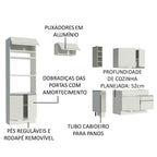 Armário de Cozinha Completa 270cm Branco Jade Madesa 09