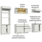 Armário de Cozinha Completa 270cm Branco Glamy Madesa 10