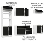Armário de Cozinha Completa 270cm Branco/Preto Glamy Madesa 13