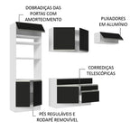 Armário de Cozinha Completa 270cm Branco/Preto Glamy Madesa 15