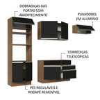 Armário de Cozinha Completa 270cm Rustic/Preto Glamy Madesa 15