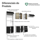 Armário de Cozinha Completa 270 cm Branco/Preto Glamy Madesa 17