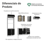 Armário de Cozinha Completa 270 cm Branco/Preto Glamy Madesa 18