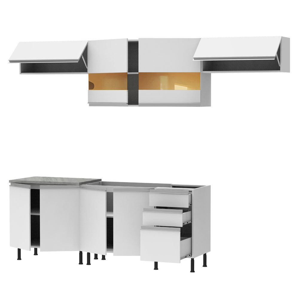 Armário de Cozinha Completa 280cm Branco Mariana Madesa 02SR