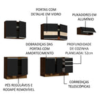 Armário de Cozinha Completa 280cm Rustic/Preto Marcela Madesa 03