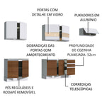 Armário de Cozinha Completa 280cm Branco/Rustic/Branco Marcela Madesa 03