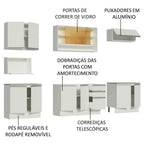 Armário de Cozinha Completa 280cm Branco Genova Madesa 04
