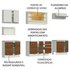 Armário de Cozinha Completa 280cm Branco/Rustic/Branco Genova Madesa 04