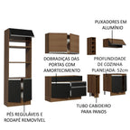Armário de Cozinha Completa 290cm Rustic/Preto/Rustic Vicenza Madesa 07