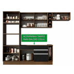 Armário de Cozinha Completa 290cm Rustic/Preto/Crema Safira Madesa 13