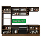 Armário de Cozinha Completa 290cm Rustic/Preto Vicenza Madesa 16