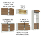 Armário de Cozinha Completa 310cm Branco Rustic Glamy Madesa 01