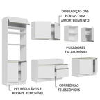 Armário de Cozinha Completa 310cm Branco Glamy Madesa 02