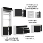 Armário de Cozinha Completa 310cm Branco/Preto Glamy Madesa 02