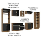 Armário de Cozinha Completa 330cm Rustic/Preto Glamy Madesa 03