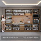 Armário de Cozinha Completa 340cm Rustic Glamy Madesa 01