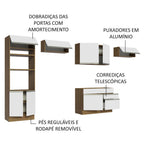 Armário de Cozinha Completa 350cm Rustic/Branco Glamy Madesa 01