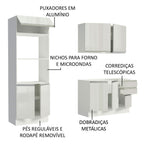 Armário de Cozinha Compacta 100% MDF 190cm Portas Branco Brilho Acordes Madesa 01