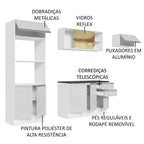 Armário de Cozinha Completa 100% MDF 250cm Frentes Branco Brilho Acordes Madesa 04