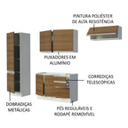 Armário de Cozinha Compacta 100% MDF 260cm Portas Branco/Rustic Acordes Madesa 02