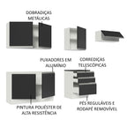 Armário de Cozinha Completa 100% MDF 260cm Branco/Preto Acordes Madesa 03