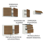 Armário de Cozinha Completa 100% MDF 260cm Branco/Rustic Acordes Madesa 03