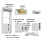 Armário de Cozinha Completa 100% MDF 270cm Frentes Branco Brilho Acordes Madesa 07