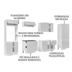 Armário de Cozinha Completa 100% MDF 330cm Frentes Branco Brilho Acordes Madesa 05