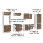 Armário de Cozinha Completa 100% MDF 330cm Branco/Rustic Acordes Madesa 05