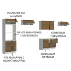 Armário de Cozinha Completa 100% MDF 350cm Rustic/Branco Acordes Madesa 01