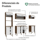 Armário de Cozinha Completa 225 cm Rustic/Branco Lille Madesa 01