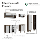 Armário de Cozinha Completa 245 cm Rustic/Branco Lille Madesa 01