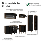 Armário de Cozinha Completa 245 cm Rustic/Preto Lille Madesa 01