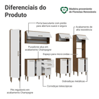 Armário de Cozinha Completa 265 cm Rustic/Branco Lille Madesa 01