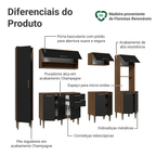 Armário de Cozinha Completa 265 cm Rustic/Preto Lille Madesa 01