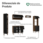 Armário de Cozinha Completa 265 cm Rustic/Preto Lille Madesa 02