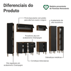 Armário de Cozinha Completa 285 cm Rustic/Preto Lille Madesa 01